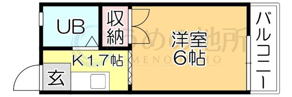 パナハイツ(1K/1階)の間取り写真