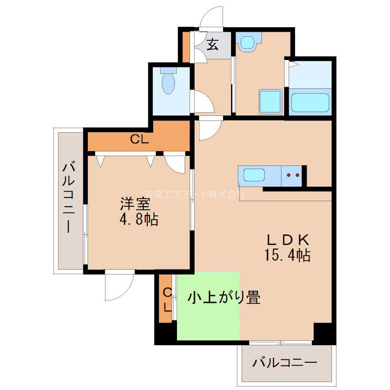 ロジュマンエスト(1LDK/4階)の間取り写真