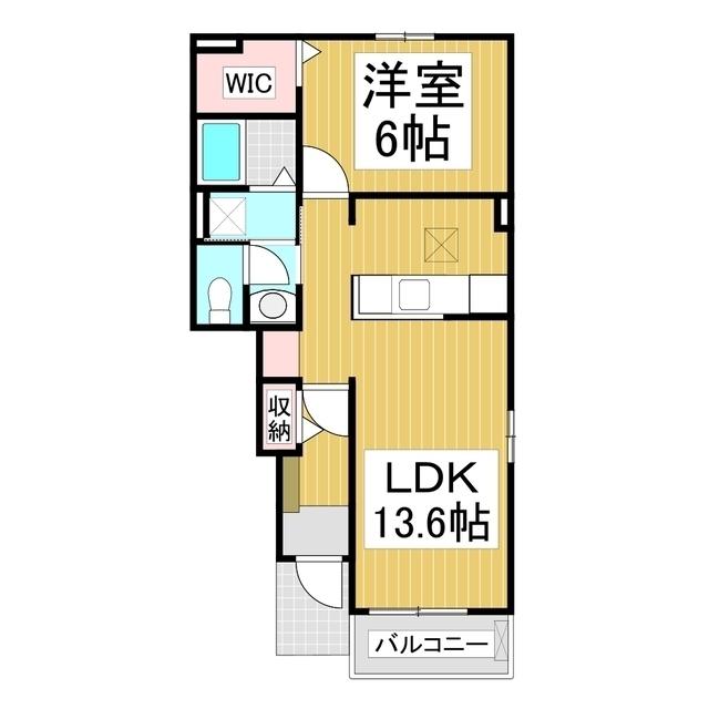 アルファインF(1LDK/1階)の間取り写真