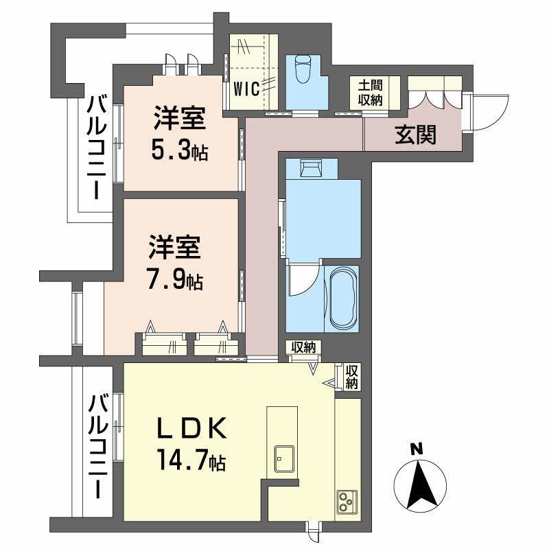 AVANTI(2LDK/2階)の間取り写真