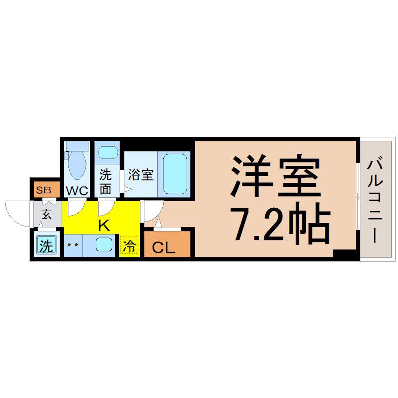 S-RESIDENCE名駅太閤(1K/3階)の間取り写真