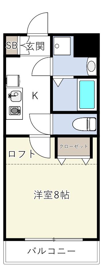 INOVE長瀬III(1K/3階)の間取り写真