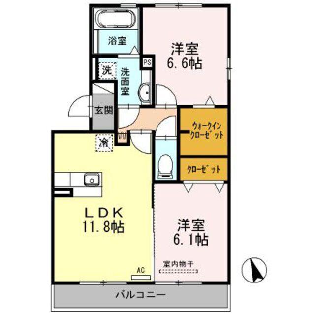 イモービリアーレ・タンタン II棟(2LDK/2階)の間取り写真