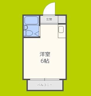 清水728ハイツ(ワンルーム/2階)の間取り写真