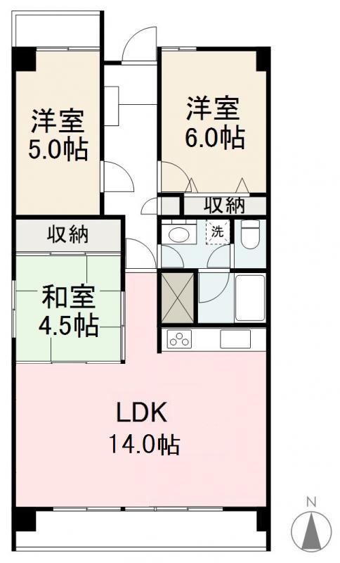 フィオーレ上福岡(3LDK/3階)の間取り写真