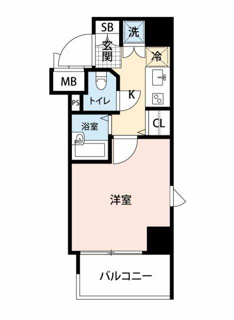 マイナビSTAYミライエ早稲田プランドール(1K/5階)の間取り写真