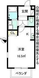 C‐CALME内田橋(ワンルーム/3階)の間取り写真