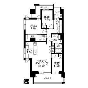 グランドメゾン本山春里町(3LDK/3階)の間取り写真