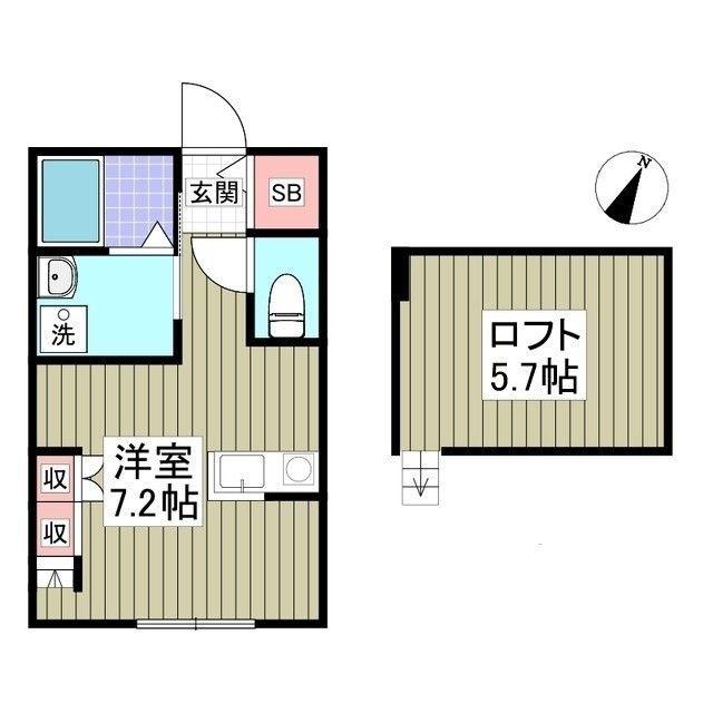 JR高崎線 桶川駅 徒歩6分 2階建 築2年(ワンルーム/2階)の間取り写真