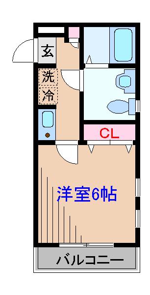 ハイム山本(1K/1階)の間取り写真