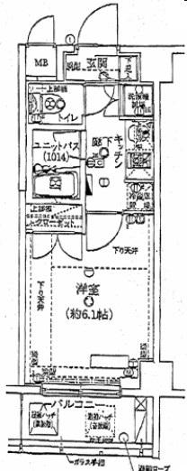 EL VIENT EARTH SUMIDA-AZUMA(1K/6階)の間取り写真