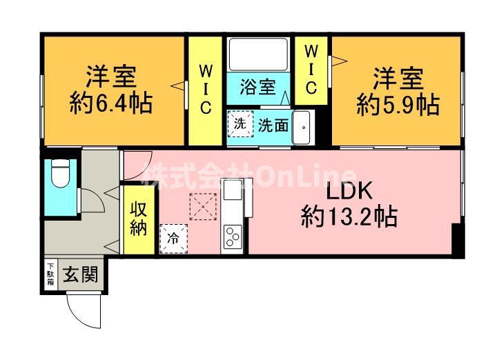 CASA ADMIRABLE(2LDK/1階)の間取り写真