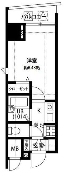 プレール武蔵小山弐番館(1K/6階)の間取り写真