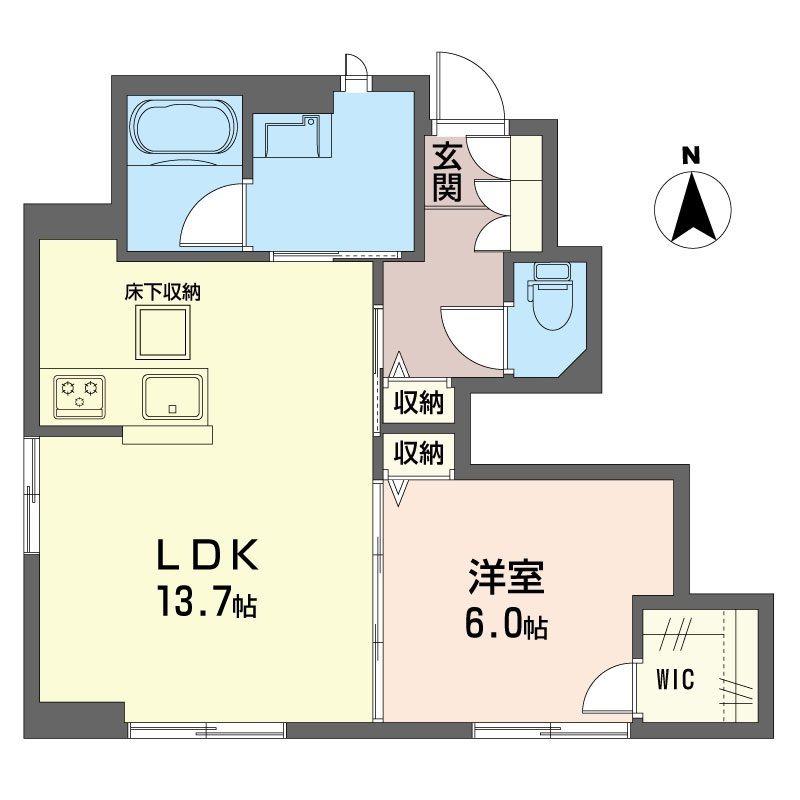 フィオーレ 世田谷(1LDK/1階)の間取り写真