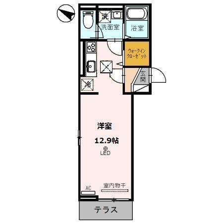 DIMORARE(ワンルーム/1階)の間取り写真