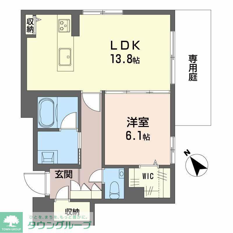 グランゲート滝川(1LDK/1階)の間取り写真