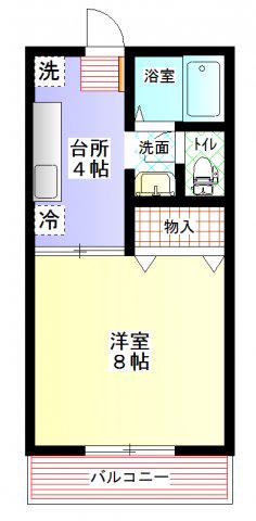 メゾンみやび(1K/1階)の間取り写真
