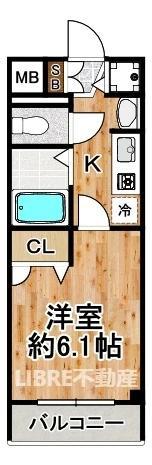 スワンズシティ大阪ウエスト(1K/8階)の間取り写真
