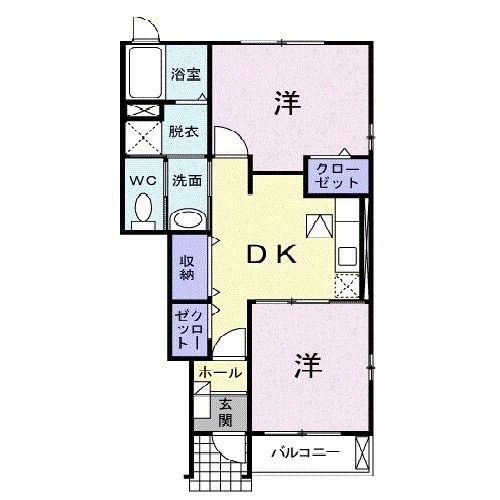 グランディア・TAKA(2DK/1階)の間取り写真