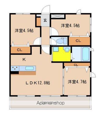 アーベイン堀川(3LDK/5階)の間取り写真