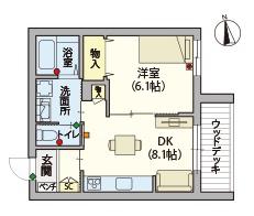 ルティルオプス高円寺(1DK/1階)の間取り写真
