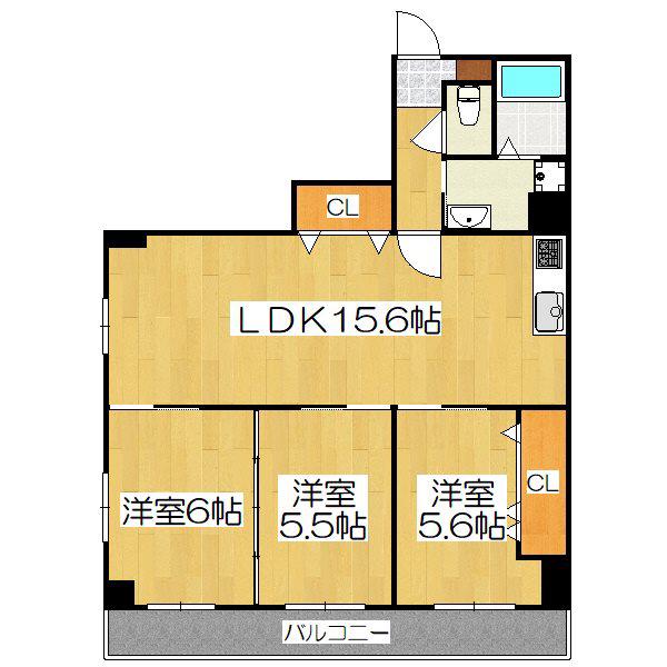 ルネ・ニッセイコポラス(3LDK/6階)の間取り写真