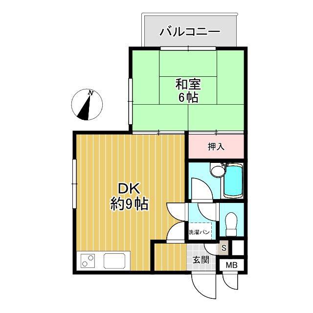 OSハウス(2DK/2階)の間取り写真