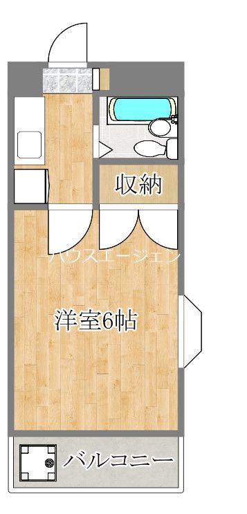 ハイムグリンディル(1K/1階)の間取り写真