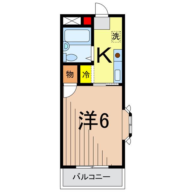 振興ビル(1K/6階)の間取り写真