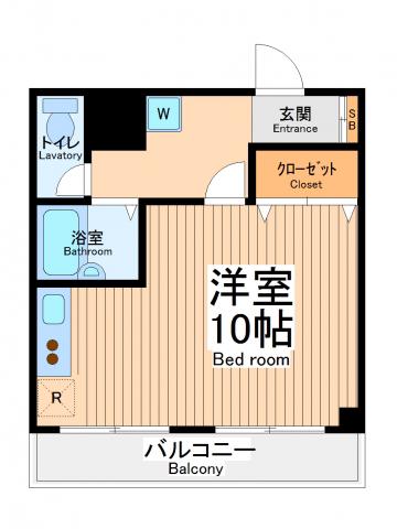 グランディオエスケー(ワンルーム/4階)の間取り写真