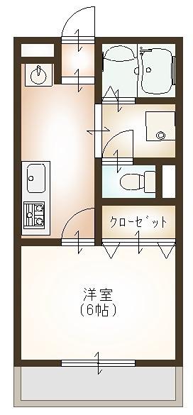 サンウィング(1K/3階)の間取り写真