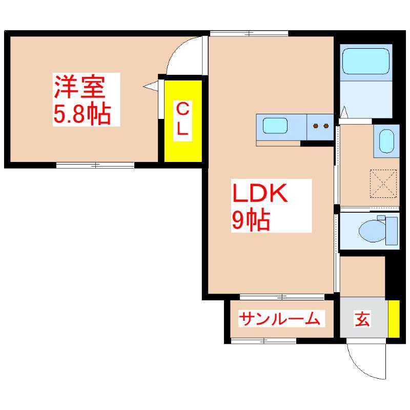 LINK(1LDK/1階)の間取り写真
