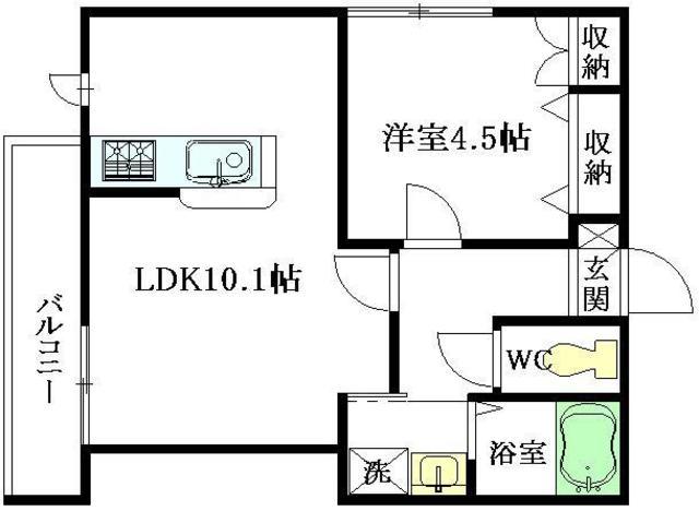 GRANDPAーE(1LDK/3階)の間取り写真