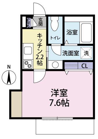NOBLE目白台(1K/1階)の間取り写真