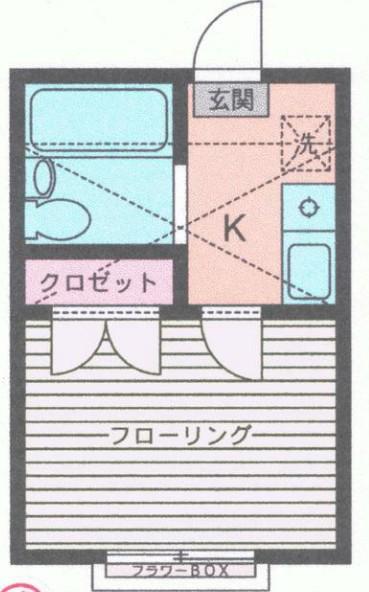 コーポ相模台(1K/2階)の間取り写真