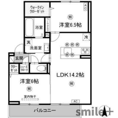 レジリエンス(2LDK/3階)の間取り写真