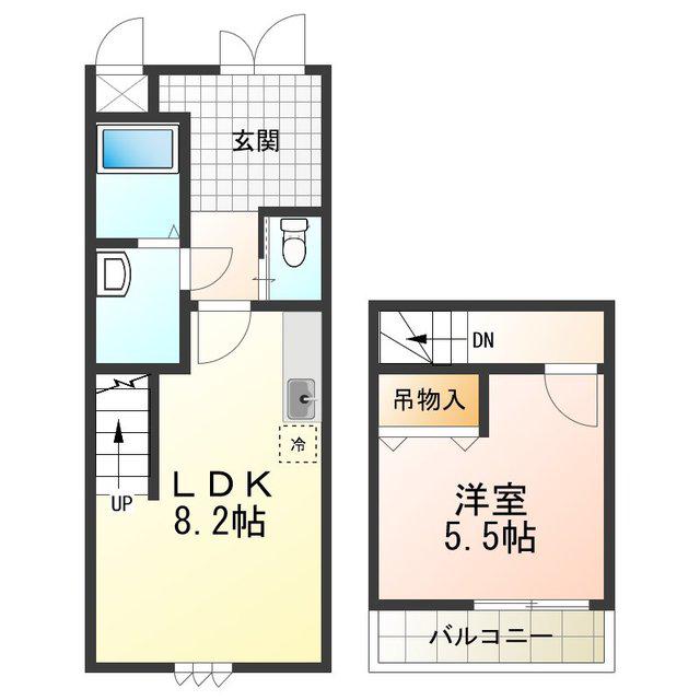 スリーハーブズ狭山I番館(1LDK/1階)の間取り写真
