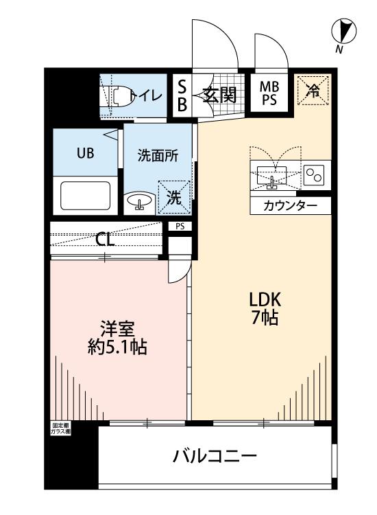 サヴォイマキシマイズ博多ステーション(1LDK/2階)の間取り写真