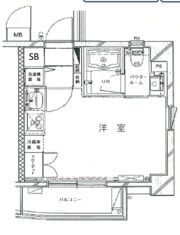ブレッザ戸越(ワンルーム/5階)の間取り写真