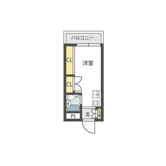 大国町池田マンション(ワンルーム/2階)の間取り写真