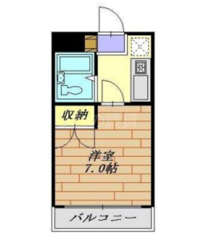 諏訪コーポ川崎(1K/4階)の間取り写真