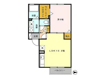 ウィルモアM&M(1LDK/2階)の間取り写真