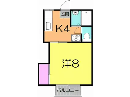 メゾンファミール(1K/2階)の間取り写真