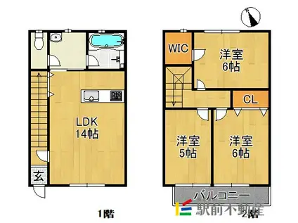 リアンジュ・エヌズ(3LDK/1階)の間取り写真