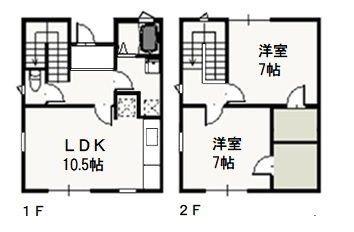メゾネット C(2LDK/1階)の間取り写真