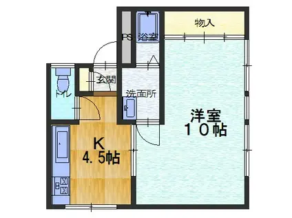 大島ビル(1K/3階)の間取り写真