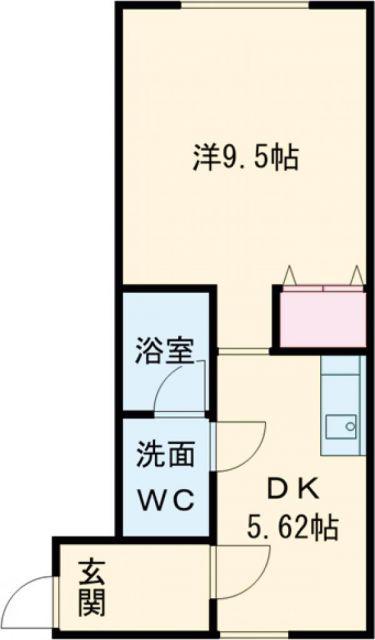 フリージア末広F(1K/1階)の間取り写真