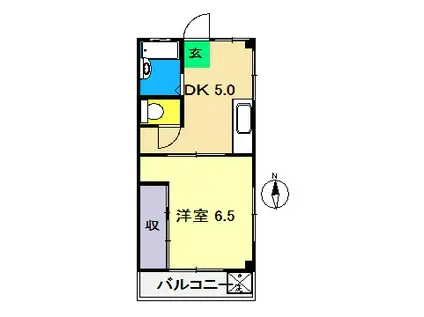 エスポアールKNA(1DK/4階)の間取り写真