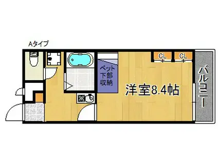 レオパレスHIGASHINO II(1K/2階)の間取り写真