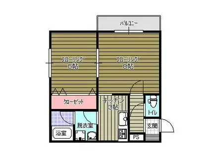 ラピュタハイツ(1LDK/3階)の間取り写真